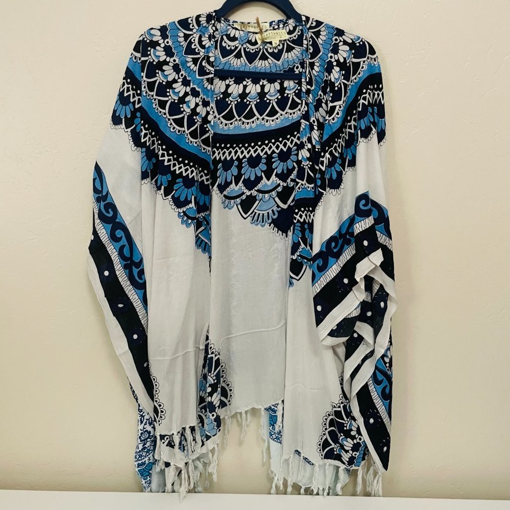 Indigo Mandala Sari Swimsuit Beach Cover Up
